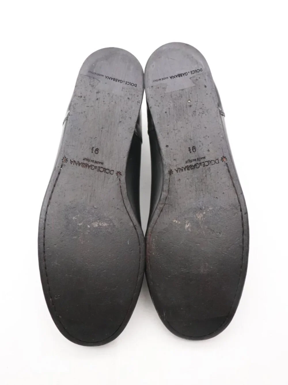 Dolce & Gabbana Men’s Size UK 9.5 Cap Toe Derby Shoes Black Leather